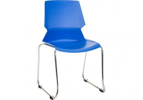 Cadeira-fixa-ANM 30F-Anima-azul-estrutura-trapézio-cromada-HSmóveis2